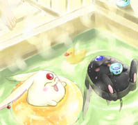 Mokona et Modoki sont dans une baignoire...